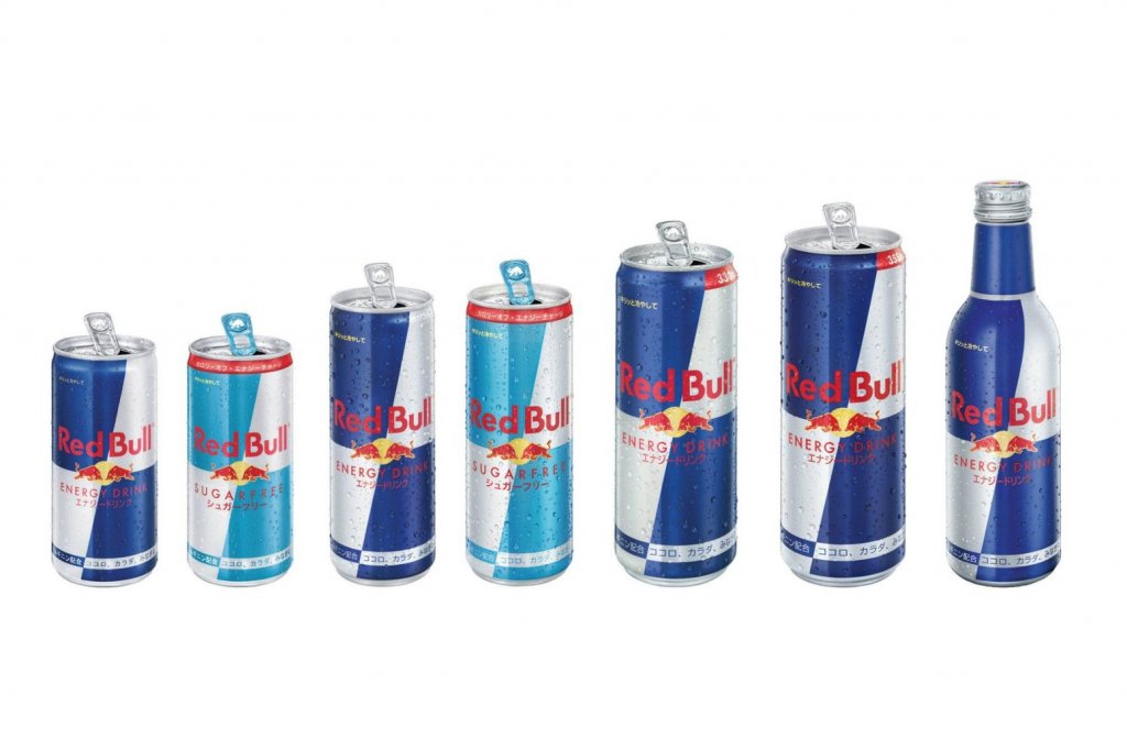 Red Bull（レッドブル）各種サイズ・量と価格比較。1日カフェイン摂取上限