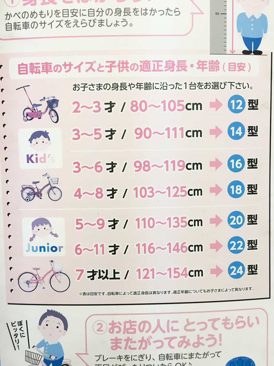 小学生向けそれぞれの年齢 身長に適した自転車サイズ 大きさ一覧を紹介