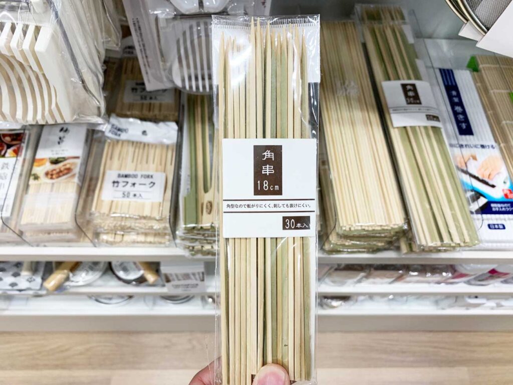 セリアで販売している竹串・バーベキュー串のサイズ・種類一覧をご紹介